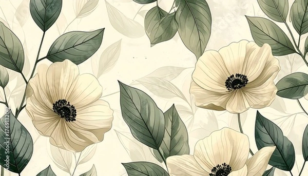 Fototapeta 植物のラインアート