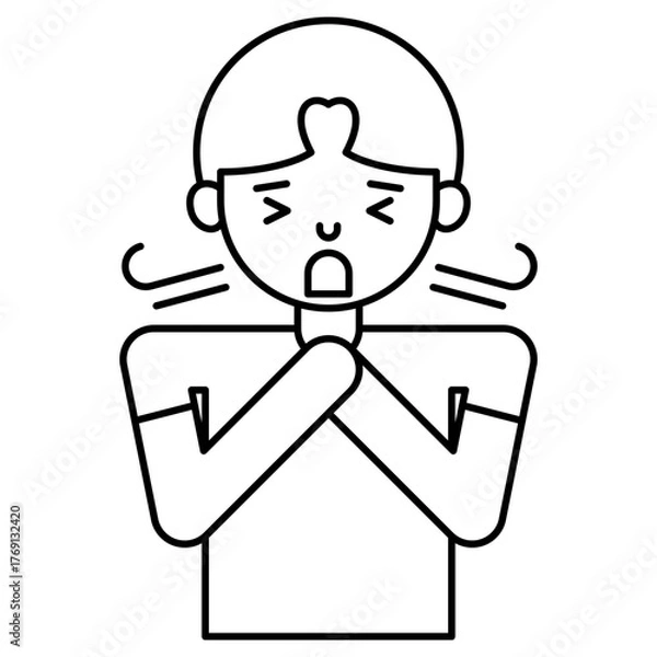 Obraz Difficulty breathing outline Icon