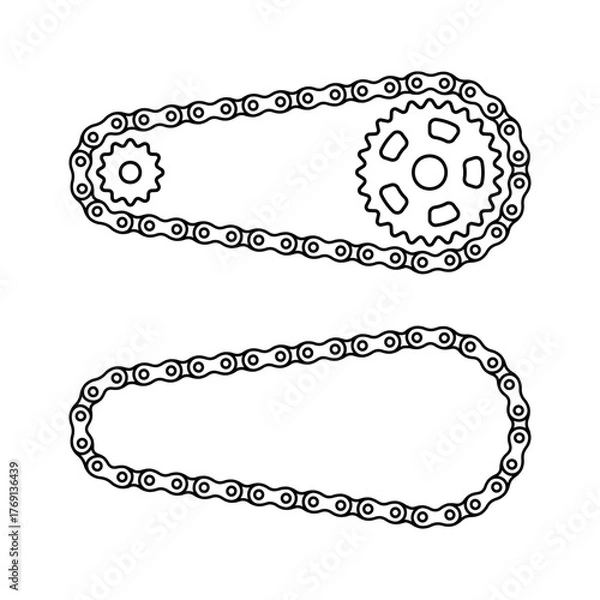 Obraz Motorcycle or bicycle chain vector illustration design