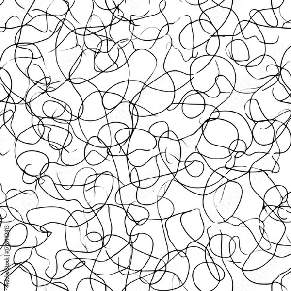 Obraz Abstract Chaotic Scribble Line Art Design