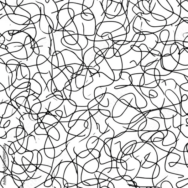 Obraz Abstract Chaotic Scribble Line Art Design