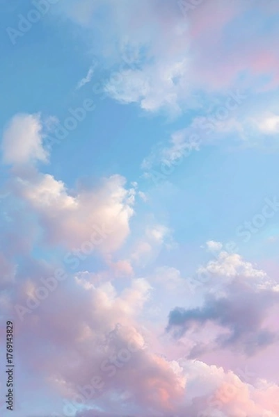 Fototapeta Pastel Sky Background with Soft Clouds