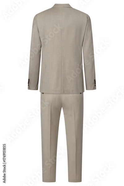 Obraz Rear view of beige wool suit for men tailored elegantly