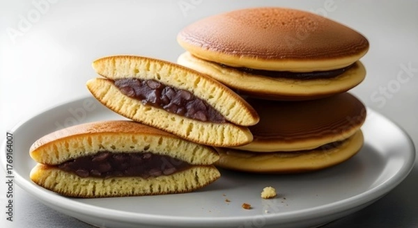 Obraz Dorayaki Japanese Red Bean Pancake Studio Shot