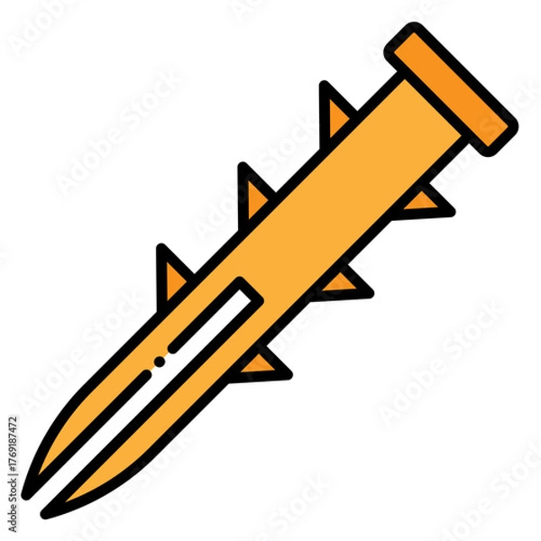 Fototapeta Wall Plug with Spikes Illustration	
