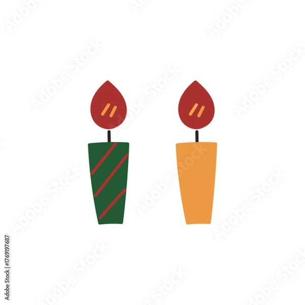 Fototapeta かわいいキャンドルのイラスト【クリスマス】