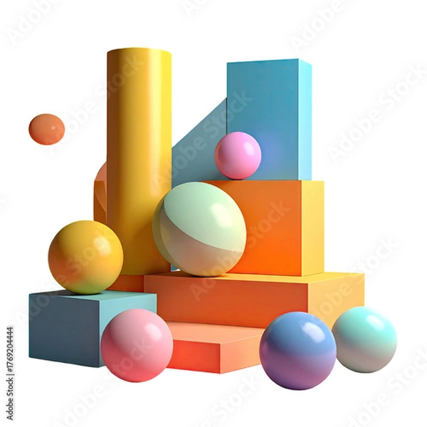 Fototapeta Abstract composition of geometric shapes