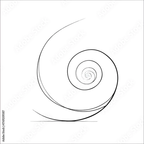 Fototapeta Elegant Spiral Line Art Minimal Concept