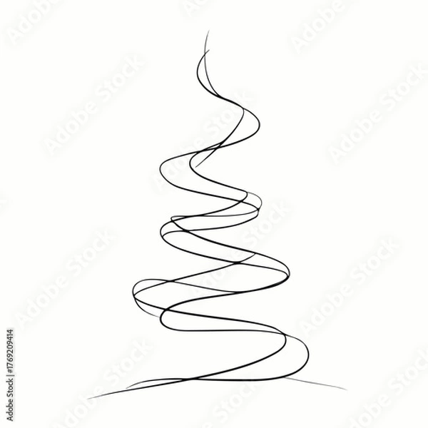 Fototapeta Elegant Spiral Line Minimalistic Artwork
