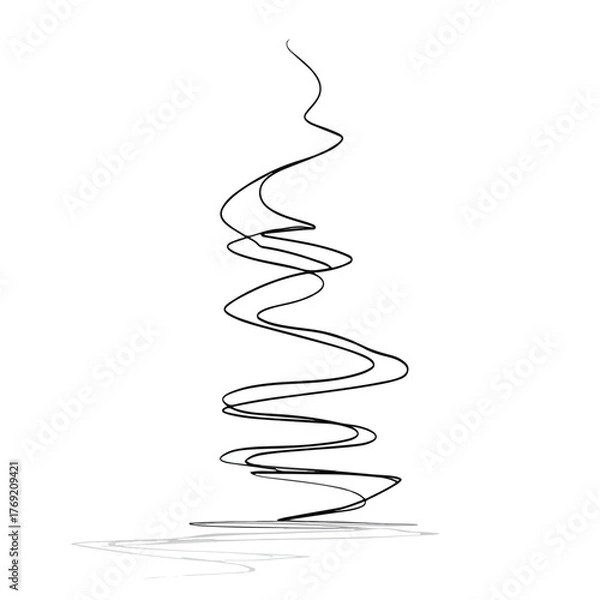 Fototapeta Elegant Spiral Minimalist Line Art Design