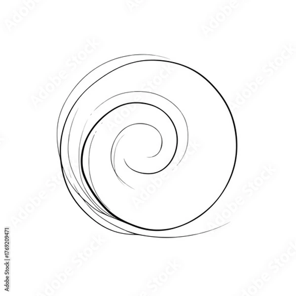 Fototapeta Elegant Spiral Line Art Minimal Design