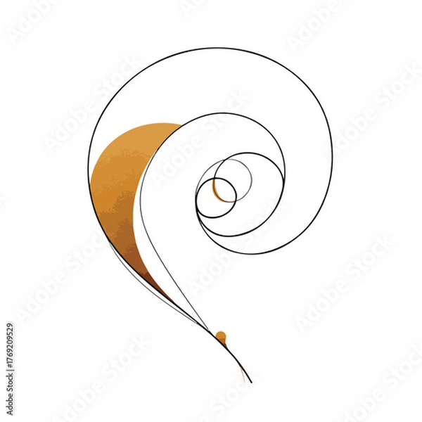 Fototapeta Elegant Spiral Continuous Line Flat Art