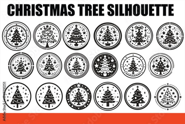 Fototapeta Christmas Tree Silhouette Bundle