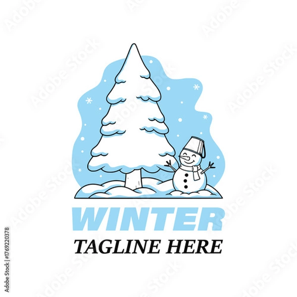 Fototapeta Winter vector logo design template