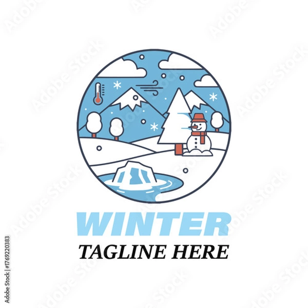 Obraz Winter vector logo design template