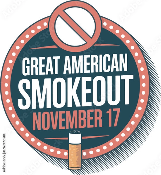 Obraz Great American Smokeout with a clear no smoking 