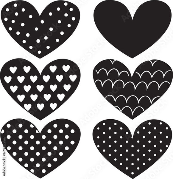 Fototapeta Heart shape doodle tyle