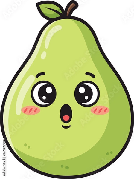 Obraz Cute Green Pear Character