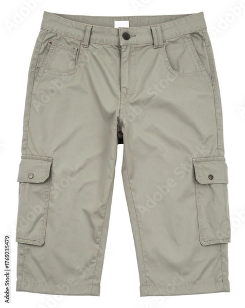 Obraz medium cargo pants in grey color isolated on white background