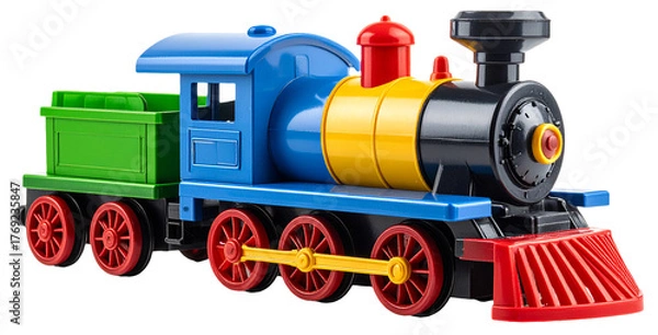 Obraz colorful toy steam locomotive isolated on white background