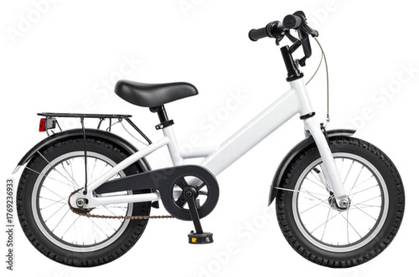 Obraz side view of mini bicycle for kid isolated on white background