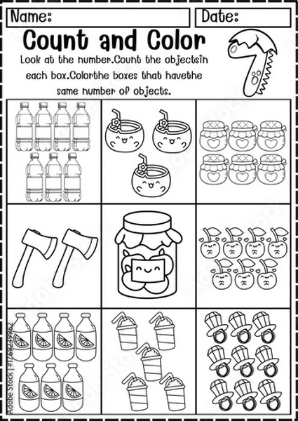 Obraz worksheet, printable worksheet, kids worksheet