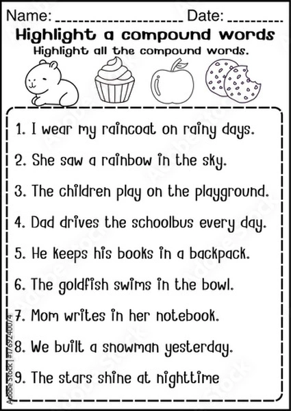 Obraz worksheet, printable worksheet, kids worksheet