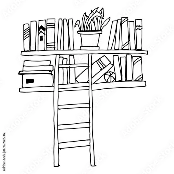 Fototapeta Book tracker coloring page. Perfect for book lovers, bookworms, planners