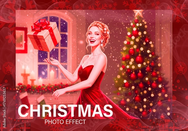 Obraz Christmas Photo Effect Template