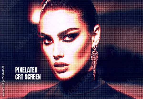 Obraz Pixelated CRT Screen Photo Effect