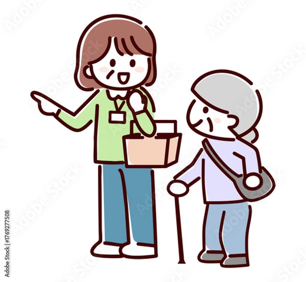 Obraz 買い物する女性たち　シンプル画