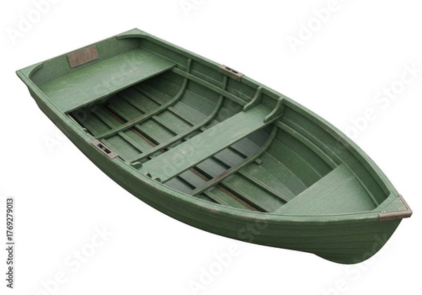 Fototapeta Green rowboat isolated on transparent background