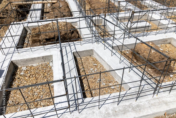 Obraz 住宅建設素材　基礎工事