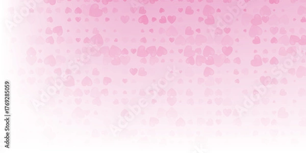 Obraz Beautiful Confetti Hearts Falling on Background. Invitation Template Background Design, Greeting Card, Poster. Valentine Day. Vector illustration