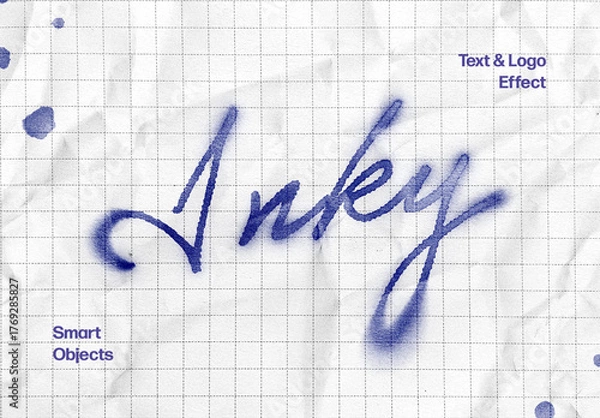 Fototapeta Inky Text & Logo Effect Mockup