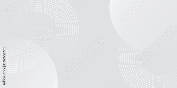 Obraz Abstract white glowing geometric lines on gray background. Modern shiny blue circle lines pattern. Futuristic technology concept. Suit for cover, poster,