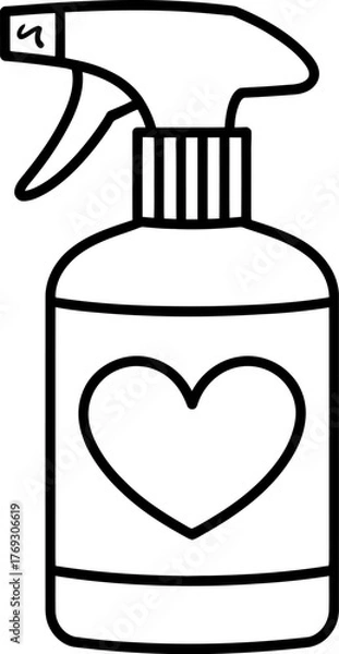 Fototapeta Spray Bottle with Heart Design Vector Illustration Design
