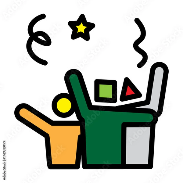 Fototapeta Celebrate Differences Vector Filled Icon Design