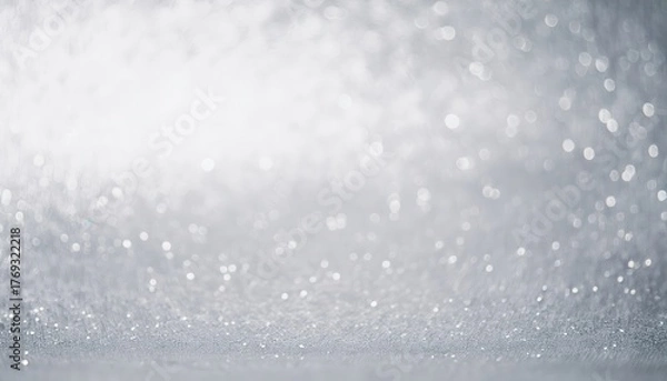 Obraz shimmering silver glitter sparkles softly across minimalist winter backdrop creating serene mood with ample copy space perfect for wallpaper design