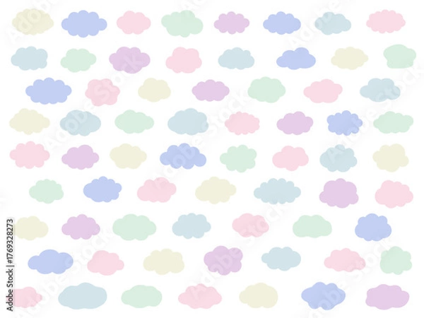 Obraz 可愛いパステルカラーの雲型フレームセット