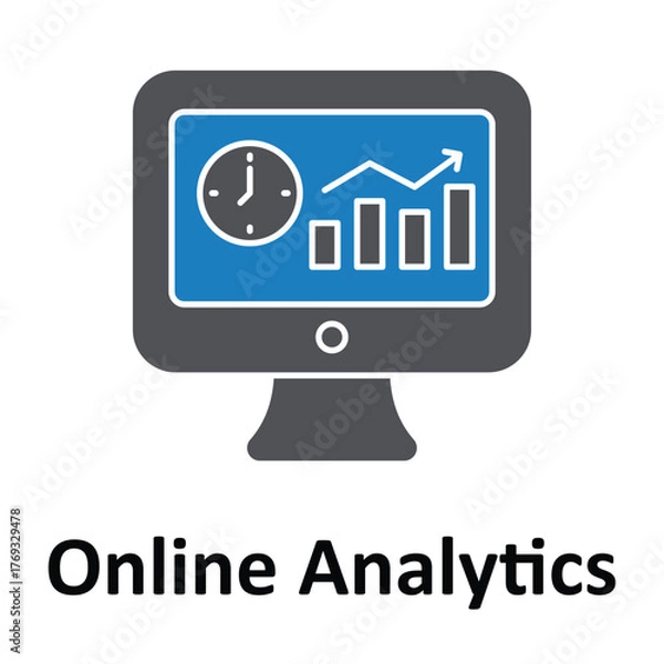 Fototapeta Online Analytics Vector Icon which can easily modify or edit