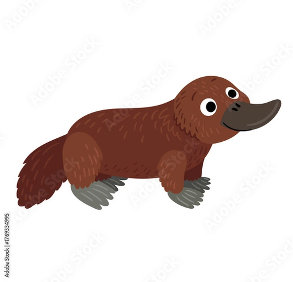 Fototapeta Platypus. Vector character on a white background.