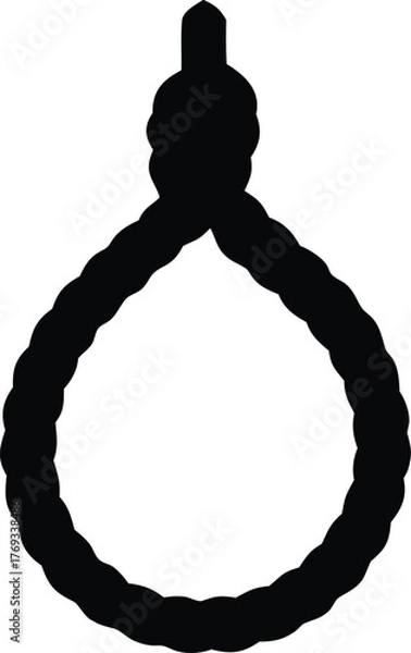 Fototapeta Twisted rope icon silhouette. Climbing or knot vector graphic.