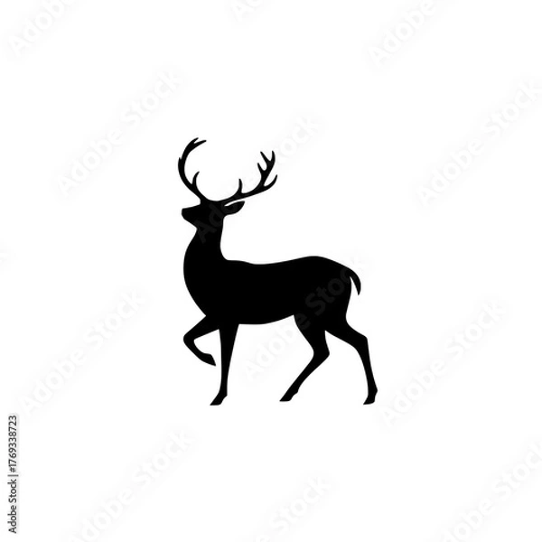 Obraz elegant silhouette of a majestic deer with antlers