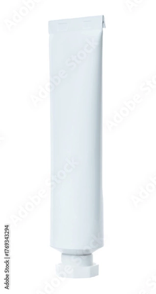 Fototapeta Blank white cosmetic cream tube, isolated on a transparent background