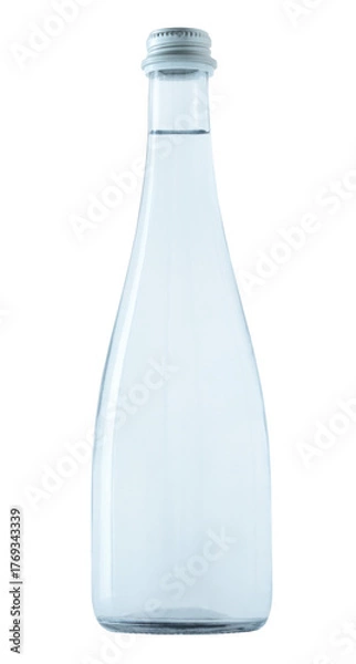 Fototapeta Glass bottle of fresh water, isolated on a transparent background