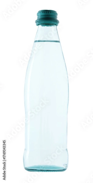 Fototapeta Glass bottle of fresh water, isolated on a transparent background