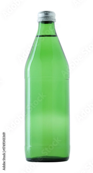 Fototapeta Glass bottle of fresh water, isolated on a transparent background