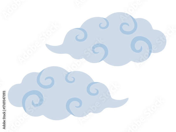 Obraz シンプルで可愛い筋斗雲のイラスト