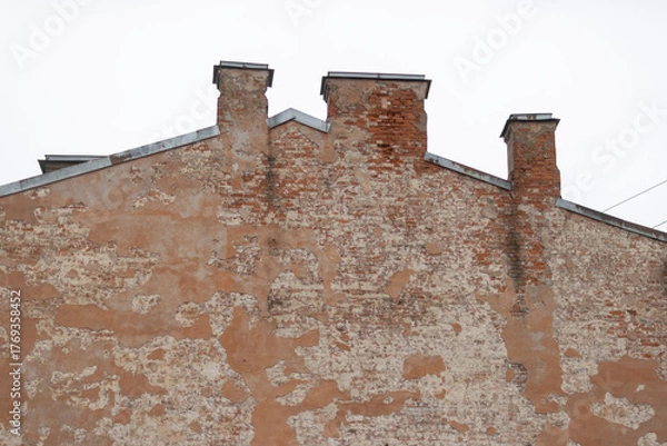 Obraz firewall wall of an old house